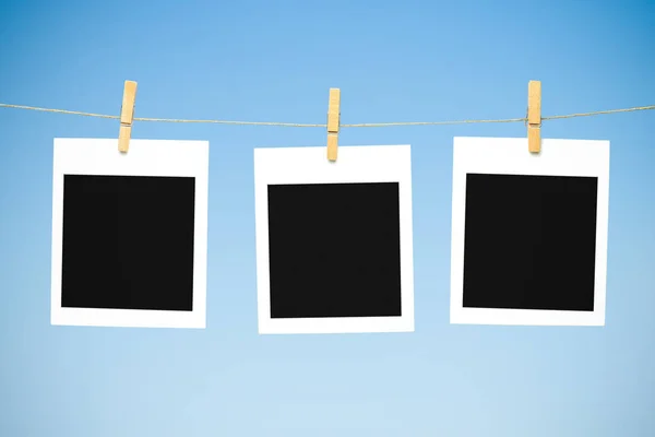 Tres fotos polaroid en blanco —  Fotos de Stock
