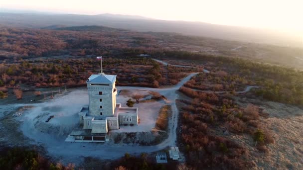 Cerje monument from above Stock Footage