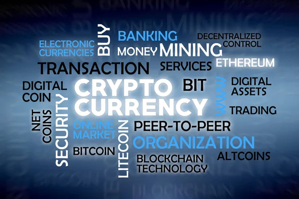 De markeringen van de wolk van de Cryptocurrency — Stockfoto