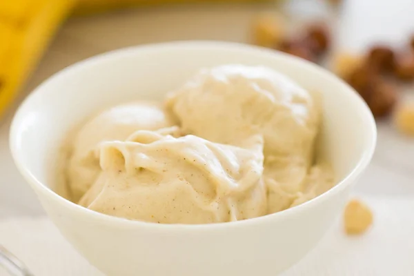 Icecream made of frozen banana — Stock Photo, Image