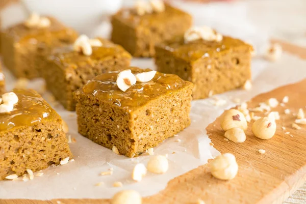 Gluten fri pumpa brownies — Stockfoto