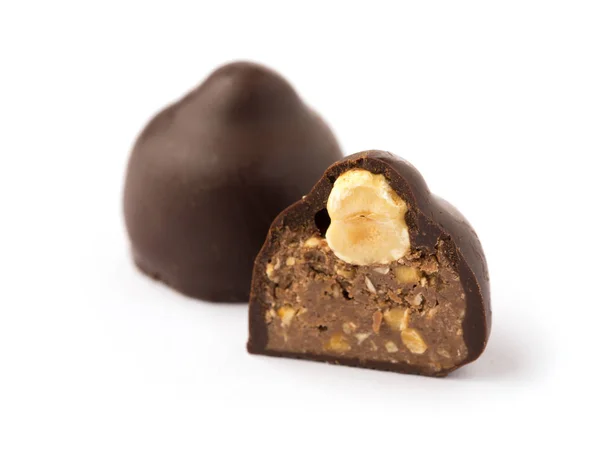 Pralina al cioccolato con nocciola — Foto Stock