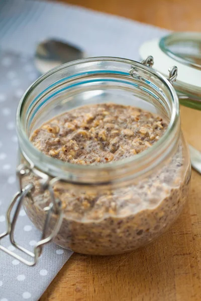 Chia oatmeal pudding — Stock Photo, Image