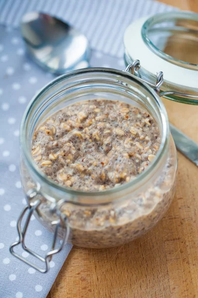 Chia oatmeal pudding — Stock Photo, Image