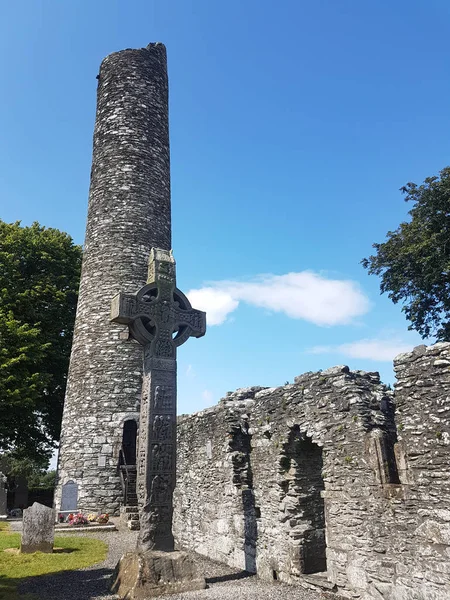 Drogheda, IRLANDA - 5 agosto 2019: Alta Croce Celtica in hi — Foto Stock