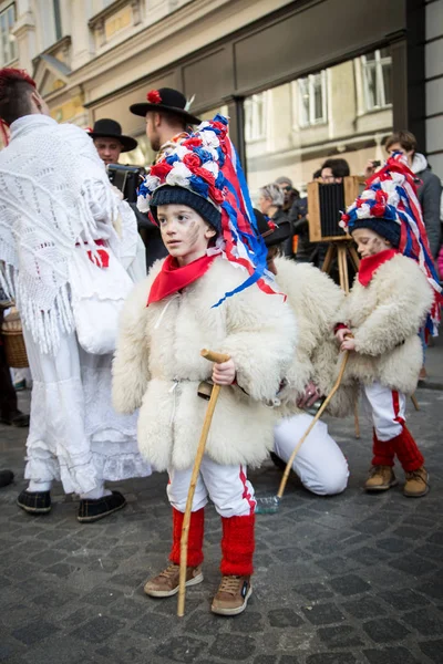 Ljubljana Slovénie Février 2020 Carnaval Dragon Traditionnel Ljubljana Avec Nombreux — Photo