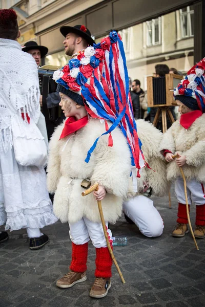 Ljubljana Slovénie Février 2020 Carnaval Dragon Traditionnel Ljubljana Avec Nombreux — Photo