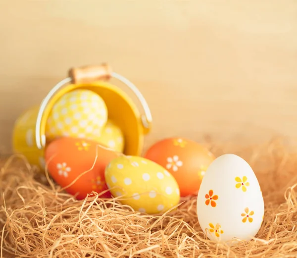 Huevos Pascua Lata Con Espacio Para Copiar — Foto de Stock