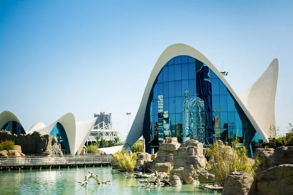 VALENCIA, ESPAÑA - 2 DE OCTUBRE DE 2015: El acuario oceanográfico más grande de Europa en Ciudad de las Artes y las Ciencias — Foto de Stock