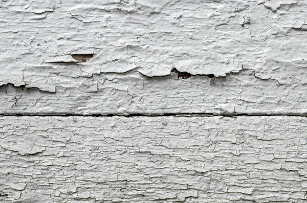 剥離塗料と白い木製の表面 古い黒板の閉鎖 欺きと修理の概念 — ストック写真