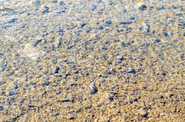 Fondo Roccioso Del Fiume Sotto Acqua Limpida Modello Astratto — Foto Stock