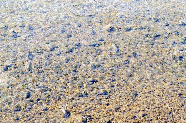 Fundo Rochoso Rio Sob Água Limpa Modelo Abstrato Brilho Azulado — Fotografia de Stock