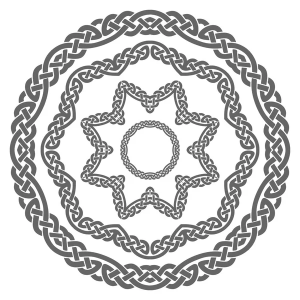 Adorno Celta Patrón Vikingo Elementos Ornamentos — Vector de stock