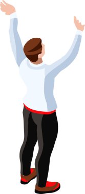 Beyaz arka plan üzerinde izole izometrik iş adamları