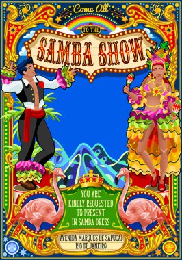 Rio karnaval Poster davet Brezilya Carnaval maskesi Haritayı geçit