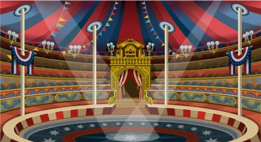 Circus Carnival Banner Tent Invite Theme Park Vector Illustration amusement family theme park banner poster invite set. clipart