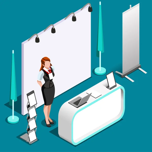 Exhibition stand mockup vector, gráfico vectorial, imágenes de