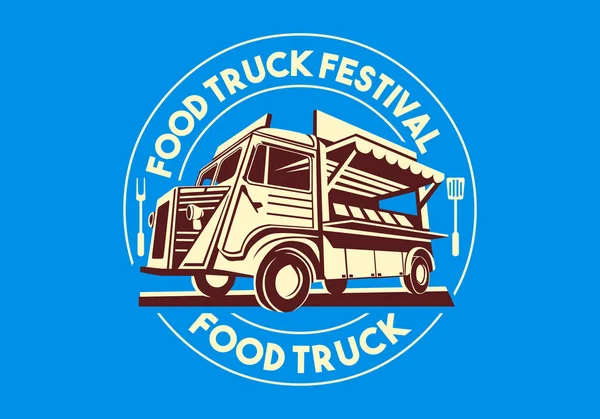 食品トラック ベクトルのロゴの配信サービス事業 — ストックベクタ