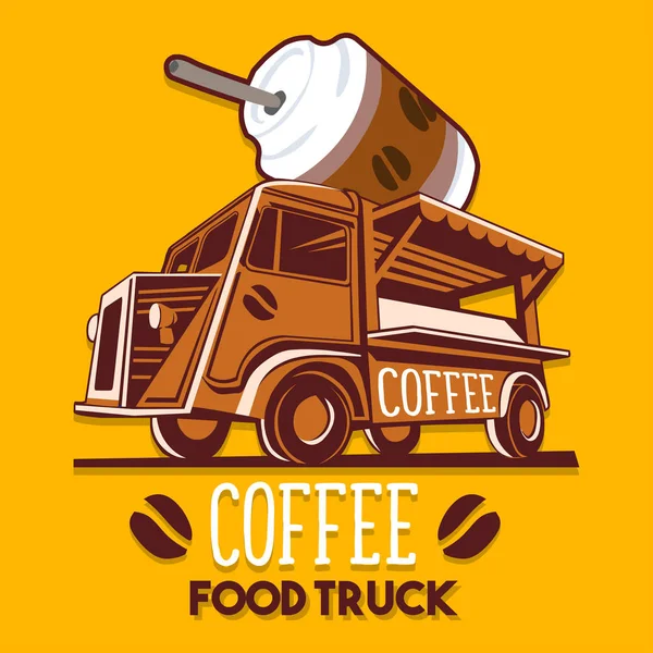 Food Truck kaffe Cafe frukost leverans Service vektor Logo — Stock vektor