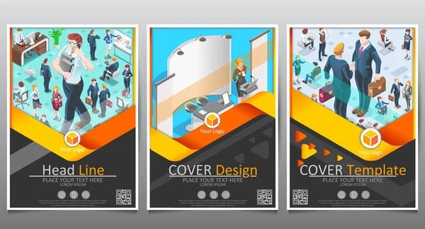 Modelo de negócio Set Vector Brochura Layout Design Moderno —  Vetores de Stock