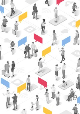 İnsanlar reklam vektör balon balon