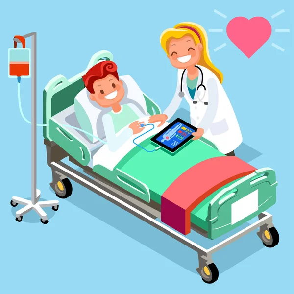 Infographie médicale Isometric People Cartoon — Image vectorielle