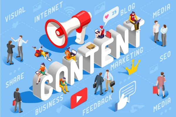 Content Marketing biznes koncepcja wektor — Wektor stockowy