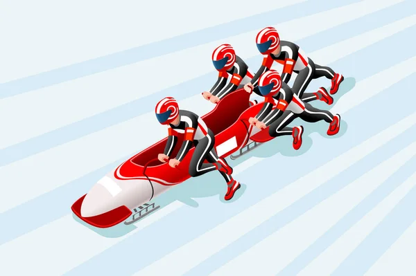 Wintersport Vector bobsleeën — Stockvector