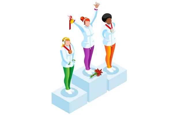 Clipart de podium Sports d'hiver — Image vectorielle