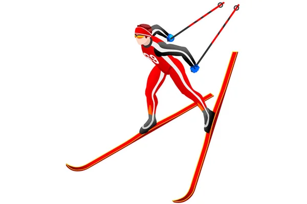 Skier Clipart Cross-country Vector — Stock Vector