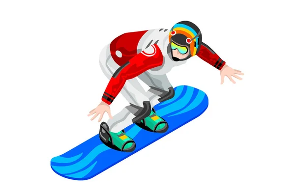 Sporty zimowe clipartów snowboardzista — Wektor stockowy