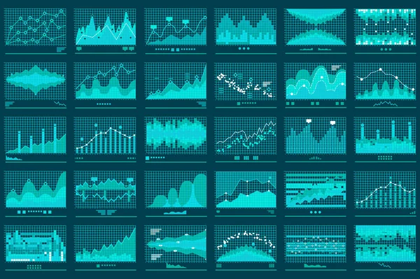 Línea financiera Gráficos Negocios Vector Banner — Vector de stock