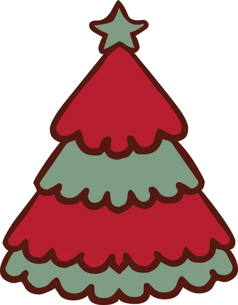 Etiqueta engomada árbol de Navidad Símbolo icono de Navidad — Archivo Imágenes Vectoriales