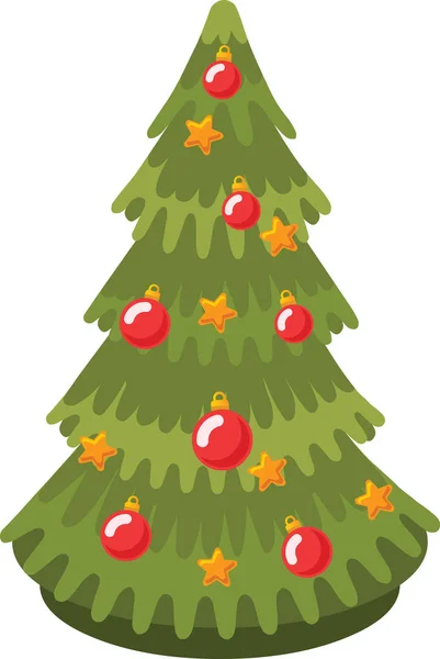 Kerstboom Sticker Xmas pictogram symbool — Stockvector