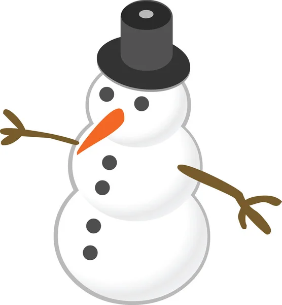 Snowman Christmas Sticker Xmas Icon Symbol — Stock Vector