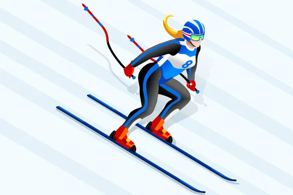 Alpine skiën Clipart Vector — Stockvector