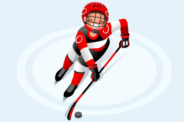 Hockey Vector Boy Cartoon Player — Stock Vector