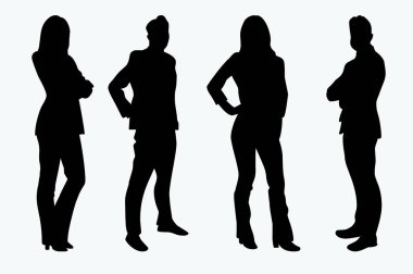 Vector Silhouettes işadamı işkadını