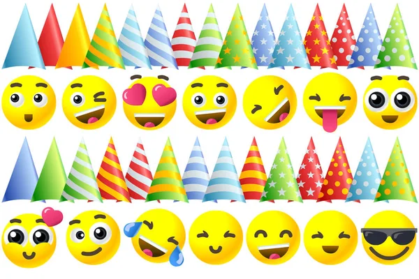 Glückwunsch zum Geburtstag Emoji-Symbole — Stockvektor