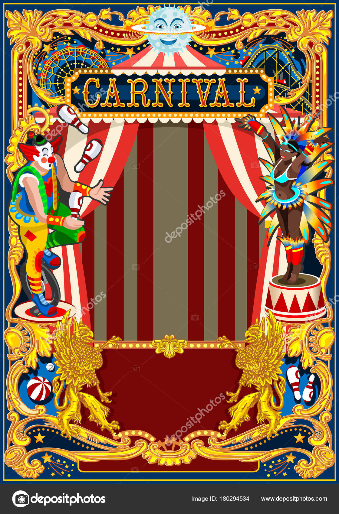 Carnival Poster Circus Theme Stock Vector Image By C Aurielaki