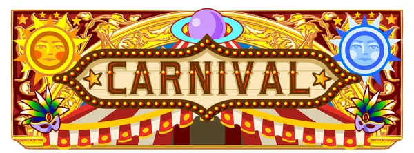 Banner de Carnaval para Billete de Circo — Vector de stock