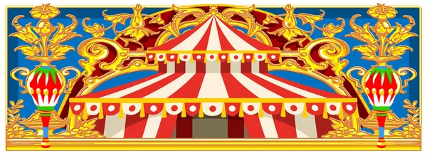 Banner Carnevale con Circo Vintage — Vettoriale Stock
