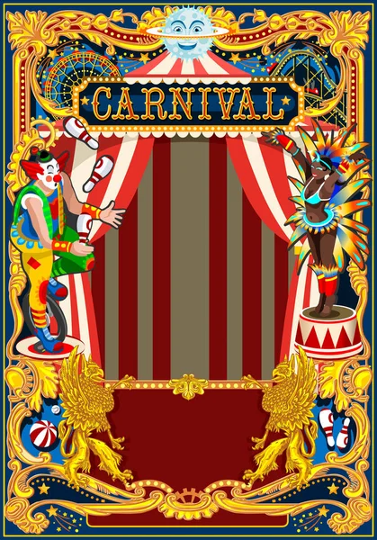 Carnaval cartel circo tema — Vector de stock