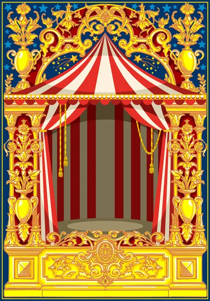 Carnaval pôster Vintage circo tema —  Vetores de Stock