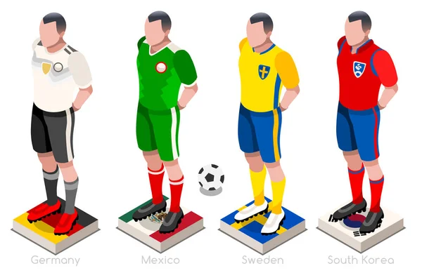 Copa do Mundo de Futebol Team Vector — Vetor de Stock