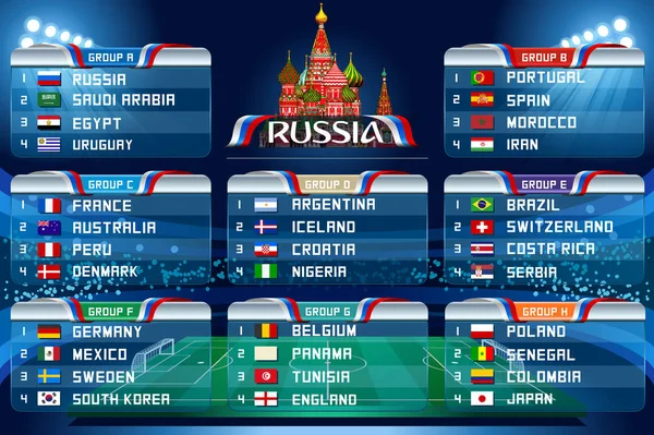 Campeonato Mundial de Fútbol Grupos Ilustraciones de stock libres de derechos