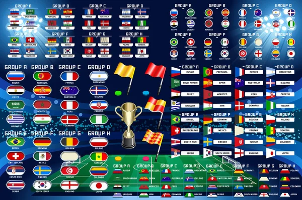 Calendario del Campeonato Mundial de Fútbol — Archivo Imágenes Vectoriales