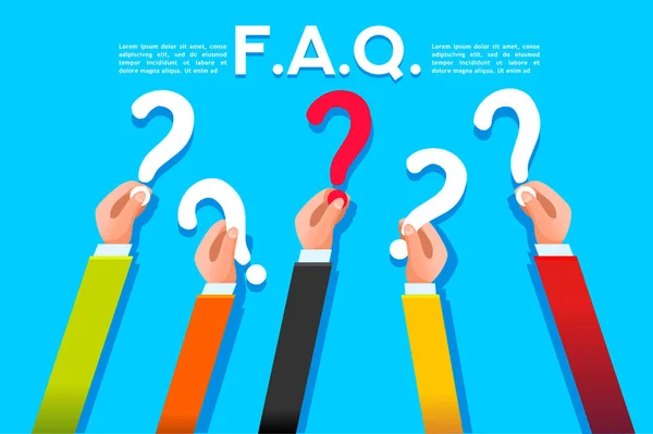 Faq ask o query concept flat style — Vettoriale Stock