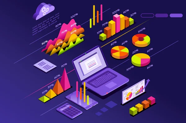 Perfect statistics presentation — Stock Vector