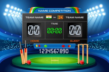 Cricket scoreboard vector background clipart